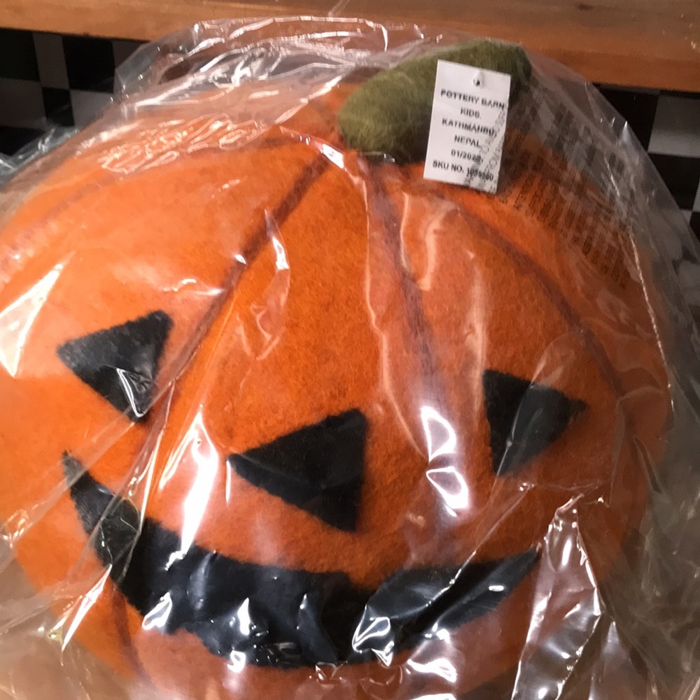 Pottery Barn kids Exclusive Handmade Orange Jack-O'-Lantern Wool Felt Pumpkin - Picture 6 of 16